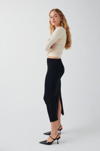 Gina Tricot - Low waist knit skirt - kjolar - Black - XS - Female