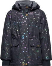 Polyester Girls Jacket - Glitter Outerwear Jackets & Coats Winter Jackets Marineblå Mikk-line*Betinget Tilbud