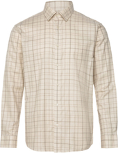 Slhregsaturn-Untuck Shirt Ls Classic Tops Shirts Casual Beige Selected Homme