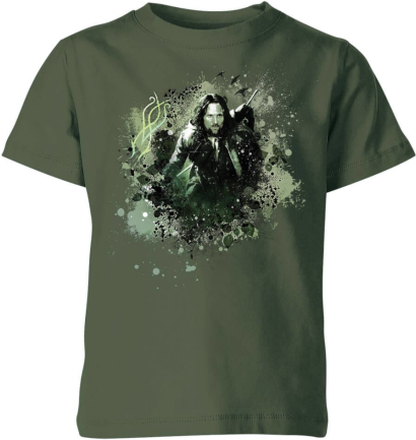 The Lord Of The Rings Aragorn Colour Splash Kids' T-Shirt - Forest Green - 9-10 Years - Forest Green