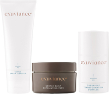 Exuviance Dry Skin Kit Gentle Cream Cleanser, Gentle Daily Exfoliating Pads, Overnight