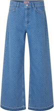 Oteca Dots Bottoms Jeans Wide Blue Custommade