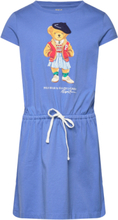 Polo Bear Cotton Jersey Dress Dresses & Skirts Dresses Casual Dresses Short-sleeved Casual Dresses Blue Ralph Lauren Kids
