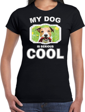 Jack russel honden t-shirt my dog is serious cool zwart voor dames