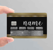 Decoratie stickers creditcard Zwart en goud gepersonaliseerd
