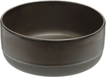Raw Metallic Brown - Bowl High Home Tableware Bowls & Serving Dishes Serving Bowls Black Aida