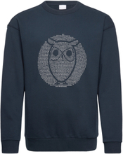 "Loose Fit Sweat With Owl Print - Go Tops Sweatshirts & Hoodies Sweatshirts Blue Knowledge Cotton Apparel"