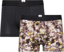 "2 Pack Aop Printed Underwear - Gots Boxershorts Brown Knowledge Cotton Apparel"