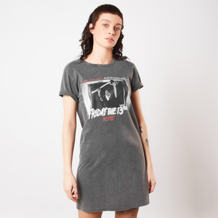 Friday the 13th New Blood Women's T-Shirt Dress - Black Acid Wash - XL