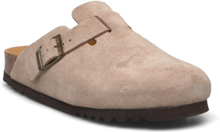 Sl Fae Suede Shoes Mules & Slip-ins Flat Mules Beige Scholl