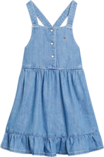 Strappy Summery Denim Dress Dresses & Skirts Dresses Dungaree Dress Blue Tommy Hilfiger