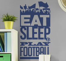 Eat sleep voetbal muursticker