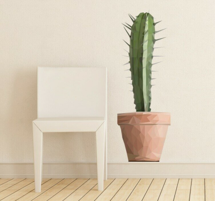 Cactus in pot muursticker