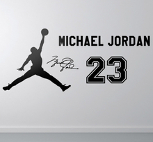 Muursticker kinderkamer Michael Jordan 23 silhouette