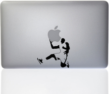 Silhouette sticker basketbalspeler voor Macbook