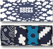 4-Pack Moody Blues Socks Gift Set Lingerie Socks Regular Socks Navy Happy Socks