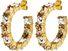 "Gretia Sg Golden Accessories Jewellery Earrings Hoops Gold Dyrberg/Kern"