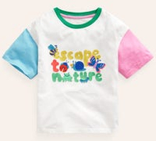 Lockeres T-Shirt aus Bouclé Mädchen Boden, Vanilleschote Escape To Nature