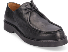 Slhtim Leather Moc-Toe Shoe Shoes Business Laced Shoes Svart Selected Homme*Betinget Tilbud