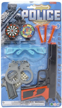 Politie speelgoed set - pistool met zuignap pijltjes - voor kinderen - plastic - met accessoires