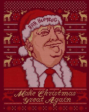Make Christmas Great Again Donald Trump Christmas Jumper - Burgundy - S