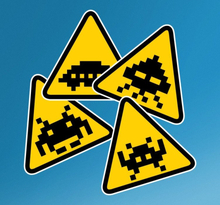 Space invaders game sticker