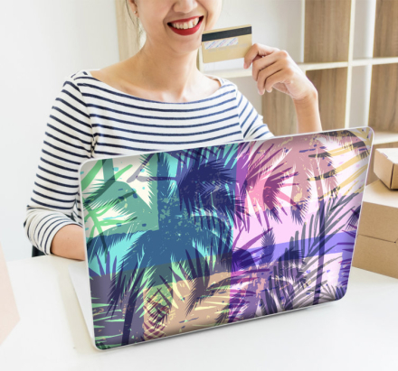 Laptop sticker palmbomen kleuren