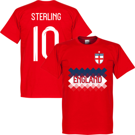 Engeland Sterling 10 Team T-Shirt - Rood - XXXL
