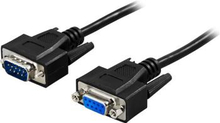 Kabel seriell DB9 ha -> ho, förlängning, 2m, svart