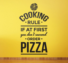 Kook regels bestel pizza tekst sticker