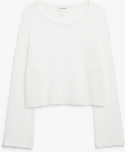 Oversized loose knit sweater - White