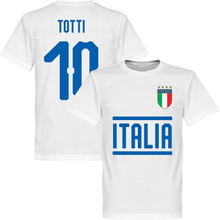 Italië Totti 10 Team T-Shirt - Wit - L