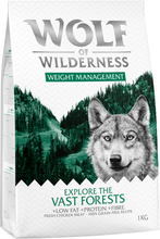 Zum Sonderpreis! Wolf of Wilderness Trockenfutter 2 x 1 kg - Explore The Vast Forests - Weight Management