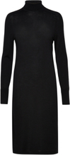 Extra Fine Wool High-Nk Dress Dresses Knitted Dresses Black Calvin Klein