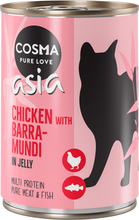Zum Sonderpreis! Cosma Original & Asia in Jelly 6 x 400 g - Asia Hühnchen & Riesenbarsch