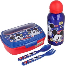 Matset för barn Mickey Mouse Happy smiles 21 x 18 x 7 cm Röd Blå