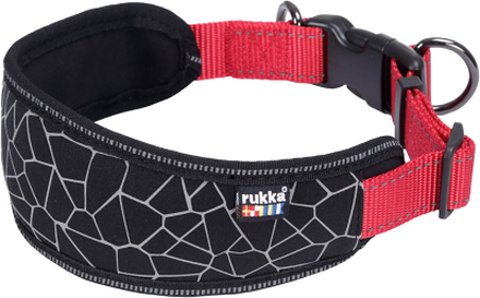 Rukka® Cube Soft Halsband, rot / schwarz - Grösse M: 30-50 cm Halsumfang, B 25 mm