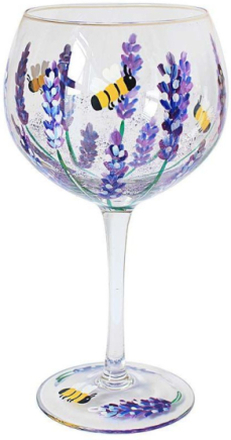 Håndmalt Lynsey Johnstone Bees & Lavender - Gin Glass