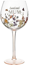 Elegant Gin Glass "Loveliest Mum" Med Blomster Tema