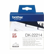 Termiskt papper, kontinuerligt Brother DK-22214 12 x 30,48 mm Svart Svart/Vit Vit