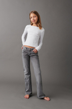 Gina Tricot - Low flare star jeans - young-low-waist - Grey - 164 - Female