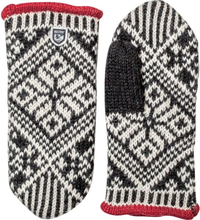 Hestra Nordic Wool Mitt Svart/Offwhite Vardagshandskar 10