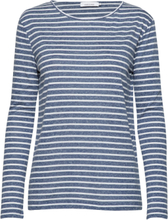 Nobel Ls Stripe 3173 T-shirts & Tops Long-sleeved Blå Samsøe Samsøe*Betinget Tilbud