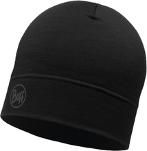 Buff Lightweight Merino Wool Hat Solid Black Mössor OneSize