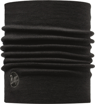 Buff Heavyweight Merino Wool Solid Black Halsdukar OneSize