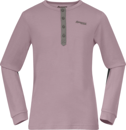 Bergans Kids' Myske Wool Shirt Lilac Chalk Undertøy overdel 128