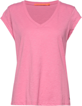 Cc Heart Basic V-Neck T-Shirt T-shirts & Tops Short-sleeved Rosa Coster Copenhagen*Betinget Tilbud