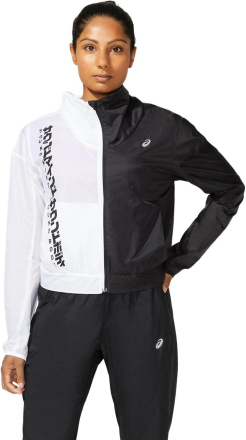 Asics Women's SMSB Run Jacket PERFORMANCE BLACK/BRILLIANT WHITE Treningsjakker L