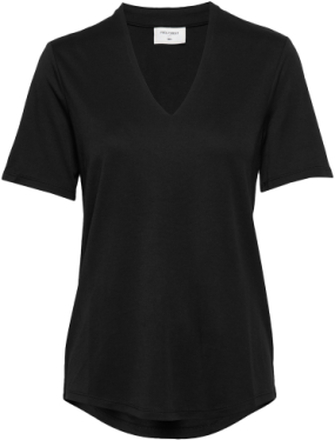 Fqyr-Ss-Bl Tops Blouses Short-sleeved Black FREE/QUENT