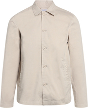 Knowledge Cotton Apparel Pine Poplin Overshirt - Gots/Vegan Light Feather Gray Långärmade skjortor M